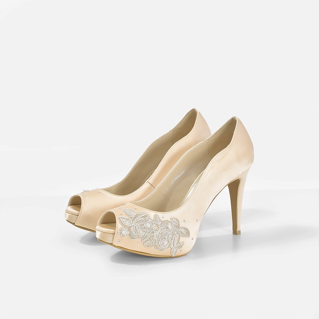 La France Gold Lace Wedding Shoes Gold Lace Satin Bridal | Etsy