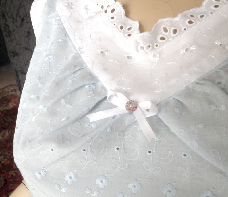 victorian chemise shirt Undershirt for a corset for bustle gown nightgown light blue Backfisch # 2 Size XL