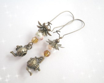 Tea with honey - earrings vintage style