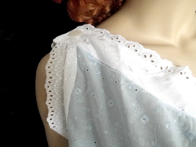 victorian chemise shirt Undershirt for a corset for bustle gown nightgown light blue Backfisch # 2 Size XL