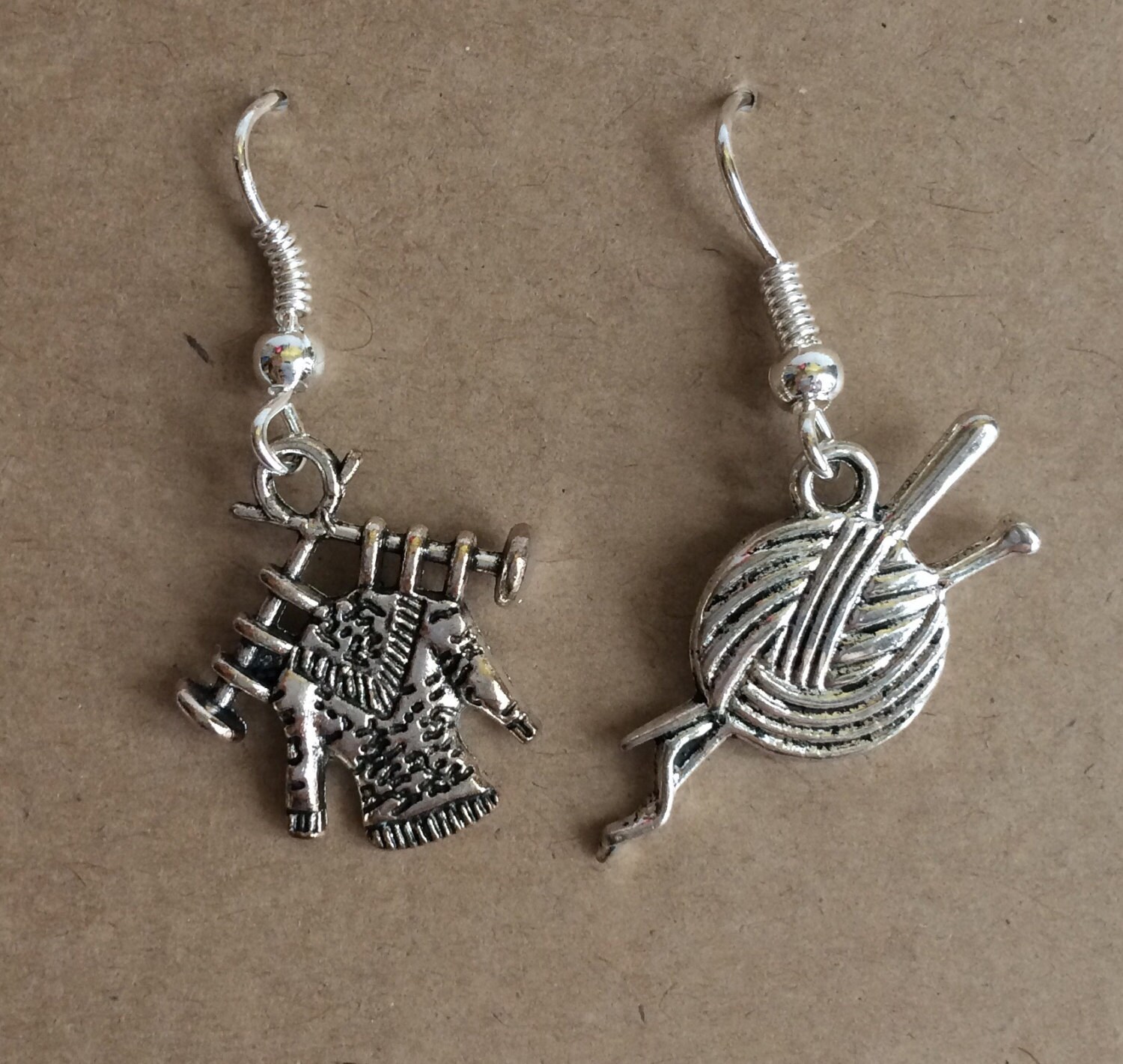 Knitting Earrings Yarn earrings wool earrings knitting Etsy