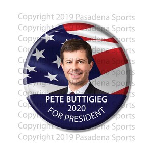 2020 PETE BUTTIGIEG for President 2.25&quot; Campaign Pin Button pbflg