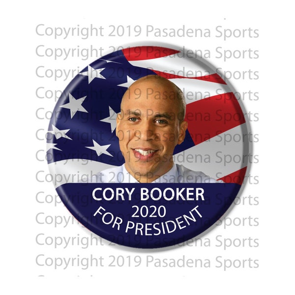 2020 CORY BOOKER for PRESIDENT 2.25" Campaign Pin Button cbflg