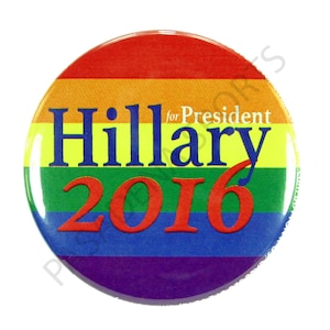 2016 HILLARY CLINTON para botão de campanha PRESIDENTE, arco-íris gay e lésbica, 2,25&quot; lgbt