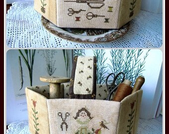 Girl Sewing Basket