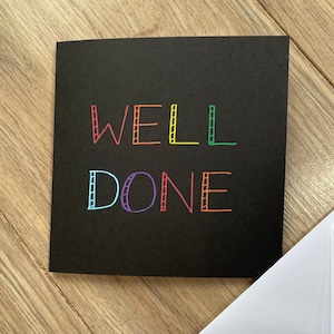 Goed gedaan kaart - felicitatiekaart - nieuwe baankaart - examen geslaagd - geweldig gedaan - afstudeerkaart - rijexamen