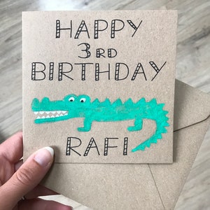Krokodil Geburtstagskarte - Krokodil Karte - Geburtstagskarte Junge - Geburtstag Mädchen - Geburtstag - Happy Birthday - Geburtstagskarte