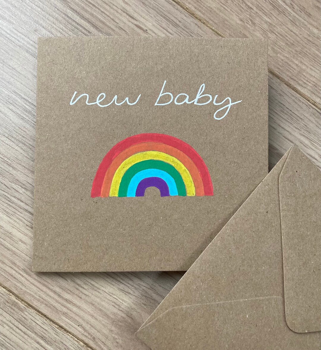 Rainbow Baby Card New Baby Card Rainbow Card New Arrival Etsy