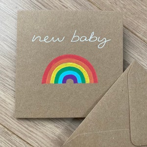 Rainbow baby card - new baby card - rainbow card - new arrival card - welcome baby - personalised baby card - baby shower card - twins card