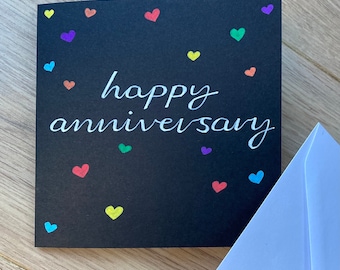 Rainbow anniversary card - wedding anniversary card - happy anniversary card - husband card - wife card - love card - anniversary card