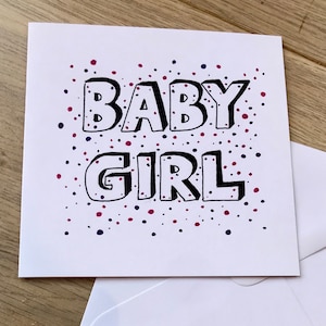 Kaart babymeisje - babykaart - nieuwe babykaart - geboortekaart - babymeisje - babyjongen - meisjeskaart - geboortekaart baby