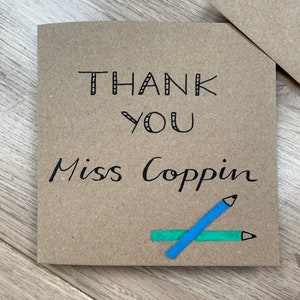 Carte de remerciement pour professeur - carte de professeur personnalisée - merci pour la maternelle - merci pour l'école - merci pour l'école maternelle - travailleur clé - aide-soignant