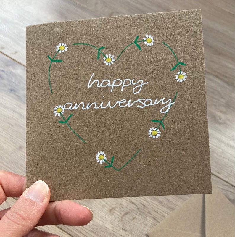 Daisy Anniversary Card Happy Anniversary Card Wedding Etsy
