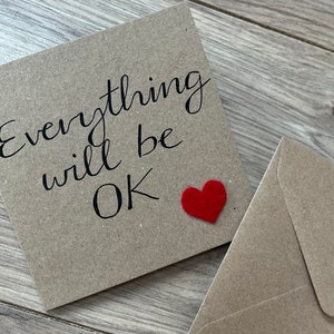Tout ira bien carte - tout ira bien - carte de positivité - carte d'amitié - carte d'encouragement - carte de sympathie - carte de condoléances