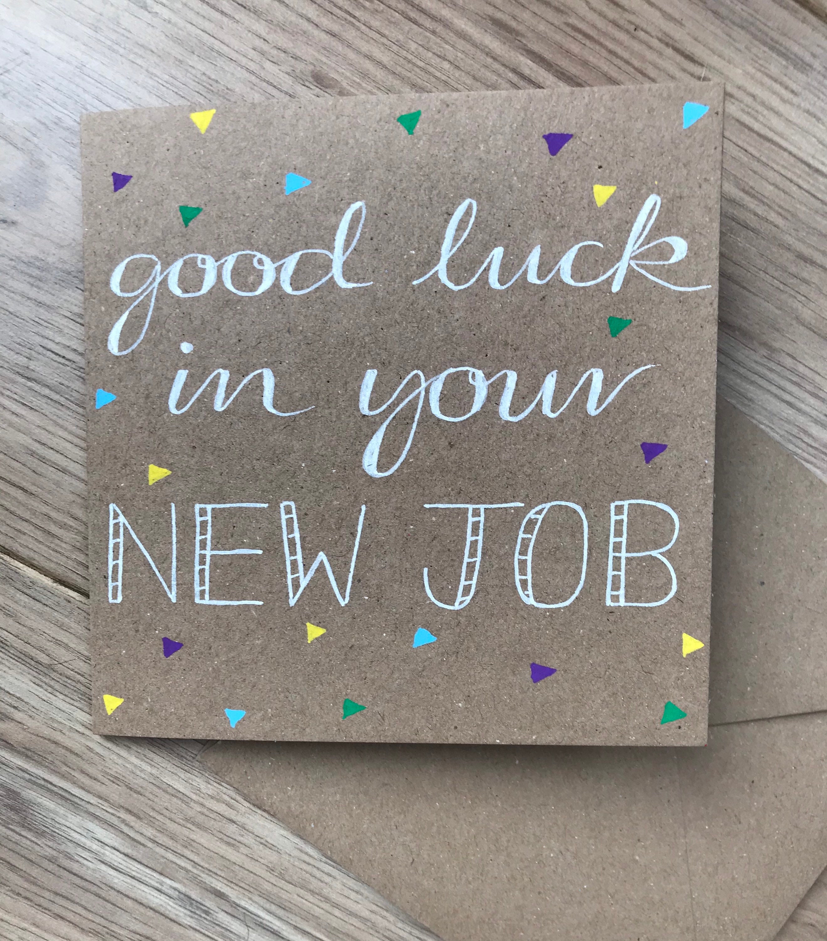 Good Luck In Your New Job New Job Card Well Done Card Etsy Uk