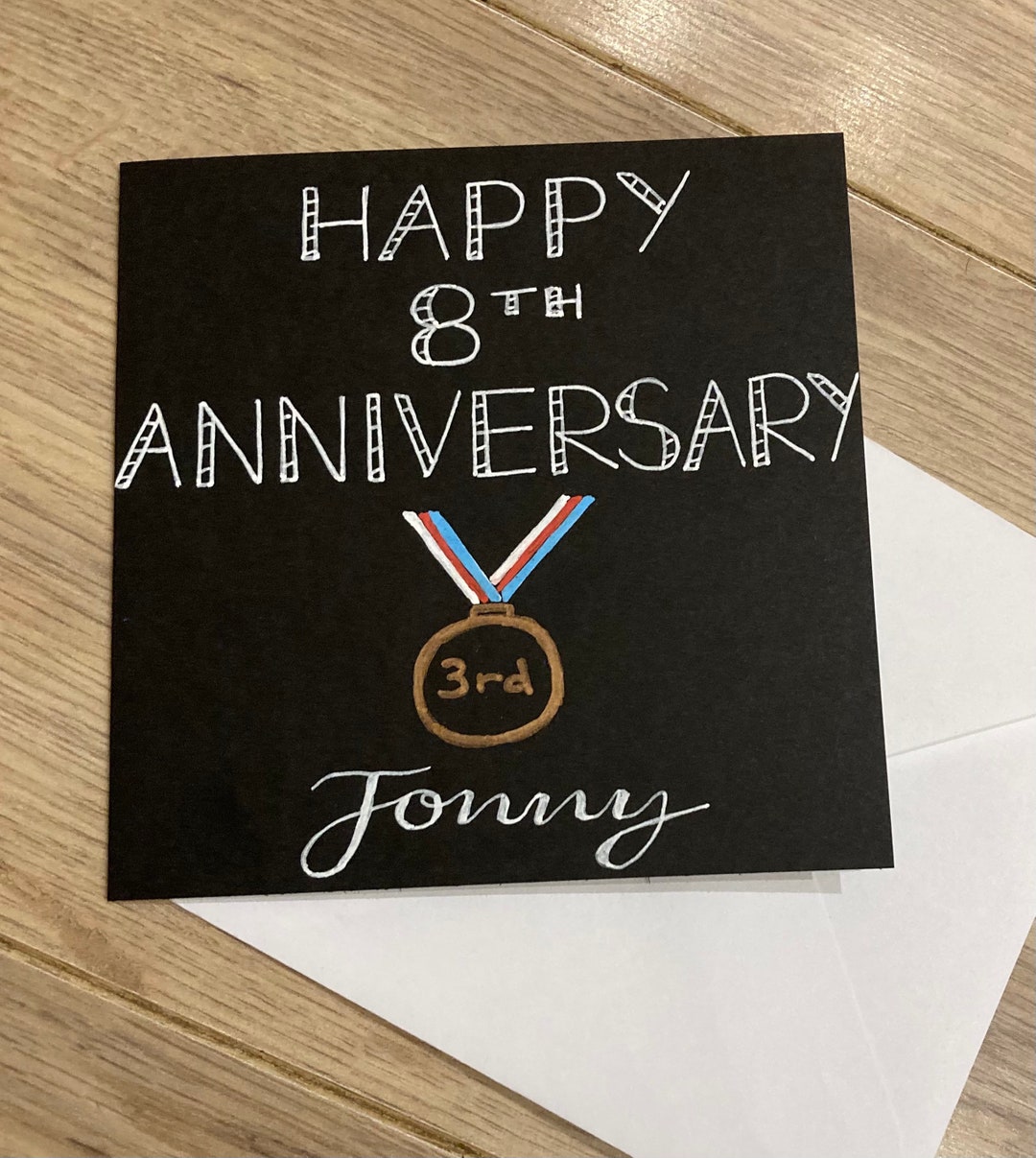 8th Wedding Anniversary Card Bronze Wedding Anniversary Personalised