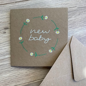 Neues Baby Karte - Gänseblümchen Baby Karte - Baby Junge Karte - Baby Mädchen Karte - Baby-Dusche-Karte - Erwartet Karte - Willkommen Baby