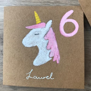 Personalised Unicorn birthday card - unicorn card - girl birthday card - special age card - personalised card - birthday card