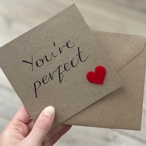 Carte tu es parfaite - carte parfaite - carte de Saint Valentin - carte d'anniversaire - carte t'aime - carte de jour de mariage - carte de mari - carte de femme