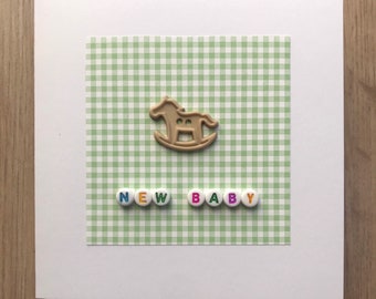 New baby card - baby boy card - baby girl card - personalised - new baby - personalised baby card - framable card