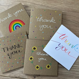 Pack of 5 thank you cards - thank you card pack - pack of thank you cards - thank you card - wedding thank you card - birthday thank you