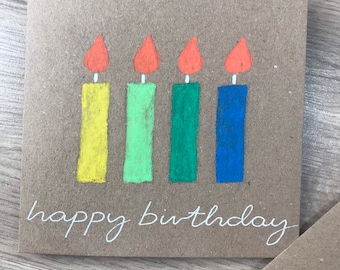 Candle birthday card - personalised birthday card - colourful birthday card - birthday card - friend birthday - mum birthday