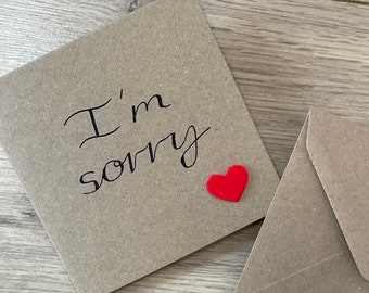 I’m sorry card - sorry card - apology card - sympathy card - bereavement card - condolence card - friendship card - thinking of you