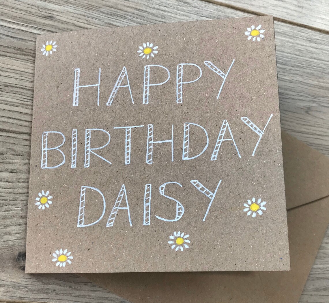 Daisy Birthday Card - Flower Birthday Card - Happy Birthday Card ...