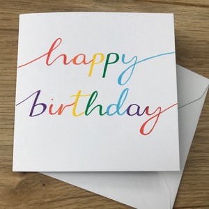 Rainbow happy birthday card rainbow birthday card birthday wishes personalised card adult birthday girl birthday boy birthday image 1