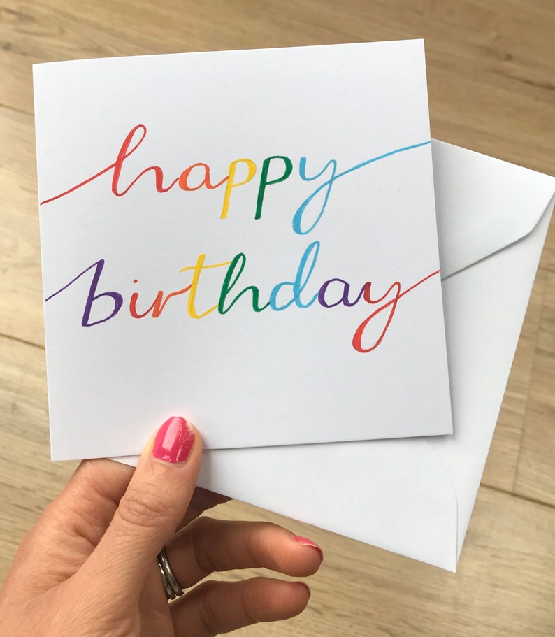 Rainbow happy birthday card rainbow birthday card birthday wishes personalised card adult birthday girl birthday boy birthday image 2