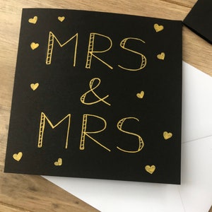 Mevrouw en mevrouw kaart - vrouwelijke trouwkaart - trouwdagkaart - gepersonaliseerde trouwkaart - bruiloft gefeliciteerd - burgerlijk huwelijk kaart