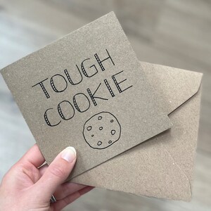 Tarjeta de galleta dura - tarjeta de mejora pronto - tarjeta de sentirse mejor - tarjeta de mantenerse fuerte - tarjeta de pensar en ti - tarjeta de positividad - tarjeta de ser fuerte