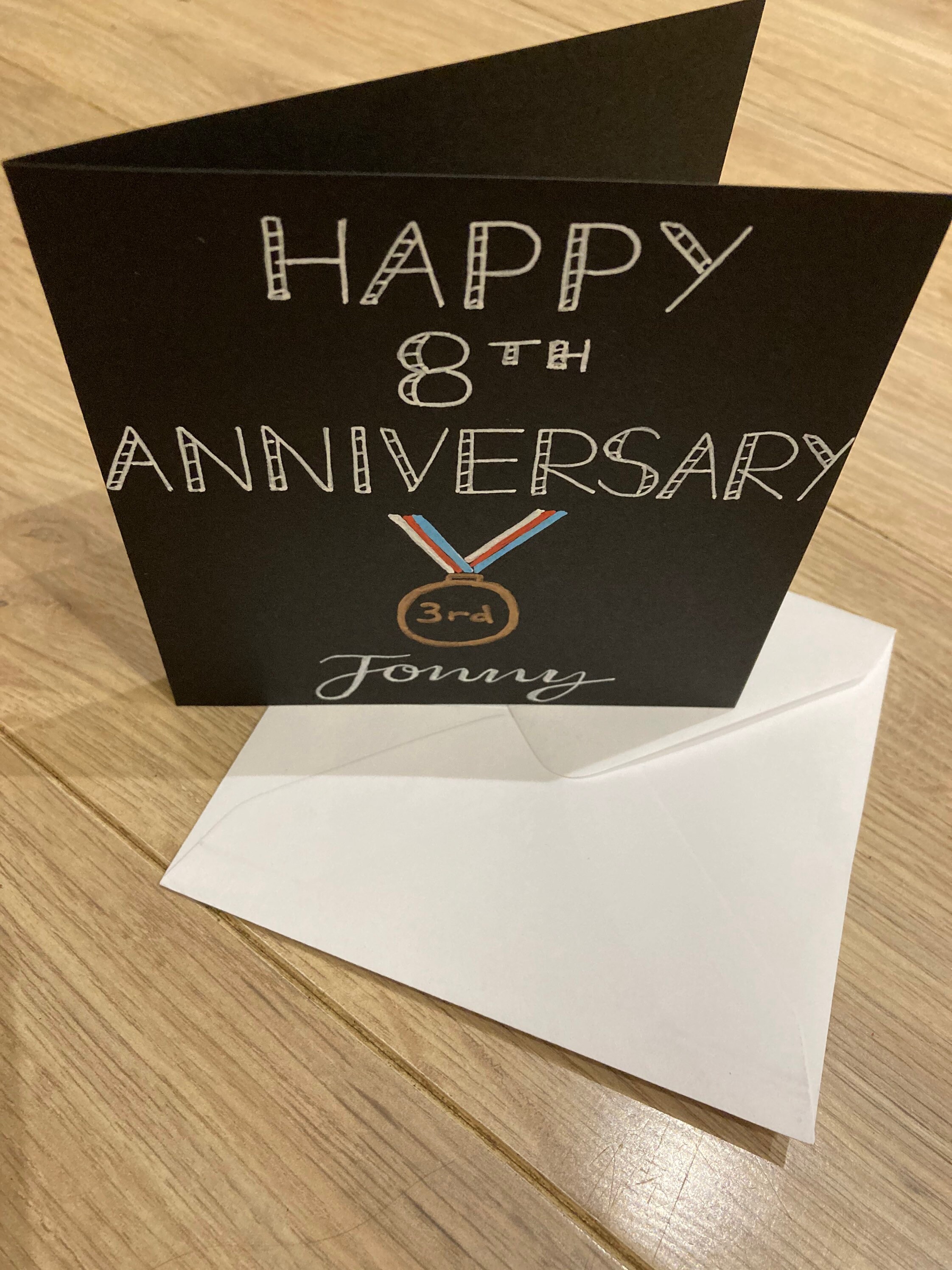 8th wedding anniversary card bronze wedding anniversary Etsy