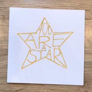 Sei una carta stella - carta ben fatto - carta congratulazioni - carta positività - ottimo lavoro - sei fantastico - carta stella