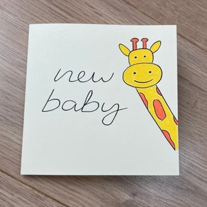 Giraffe new baby card - baby card - giraffe baby card - new baby - new arrival - baby girl card - baby boy card - baby shower - twins card