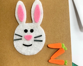 Rabbit Birthday card - rabbit card - age card - childrens birthday card - girl birthday - boy birthday - personalised - special age