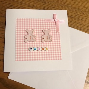 Carte de jumeaux nouveau bébé - carte de jumeaux - carte de nouveau bébé - carte de jumeaux garçon et fille - carte de jumeaux garçon - carte de jumeaux fille - bébé fille - bébé garçon