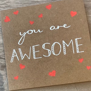 Carte Tu es géniale - carte géniale - carte de Saint Valentin - Saint Valentin - carte d'anniversaire - carte d'amour - carte de positivité - carte de fête des mères
