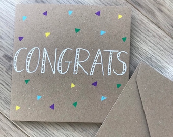 Congrats card - congratulations card - well done card - exam card - graduation card - new job card - great job - driving test card