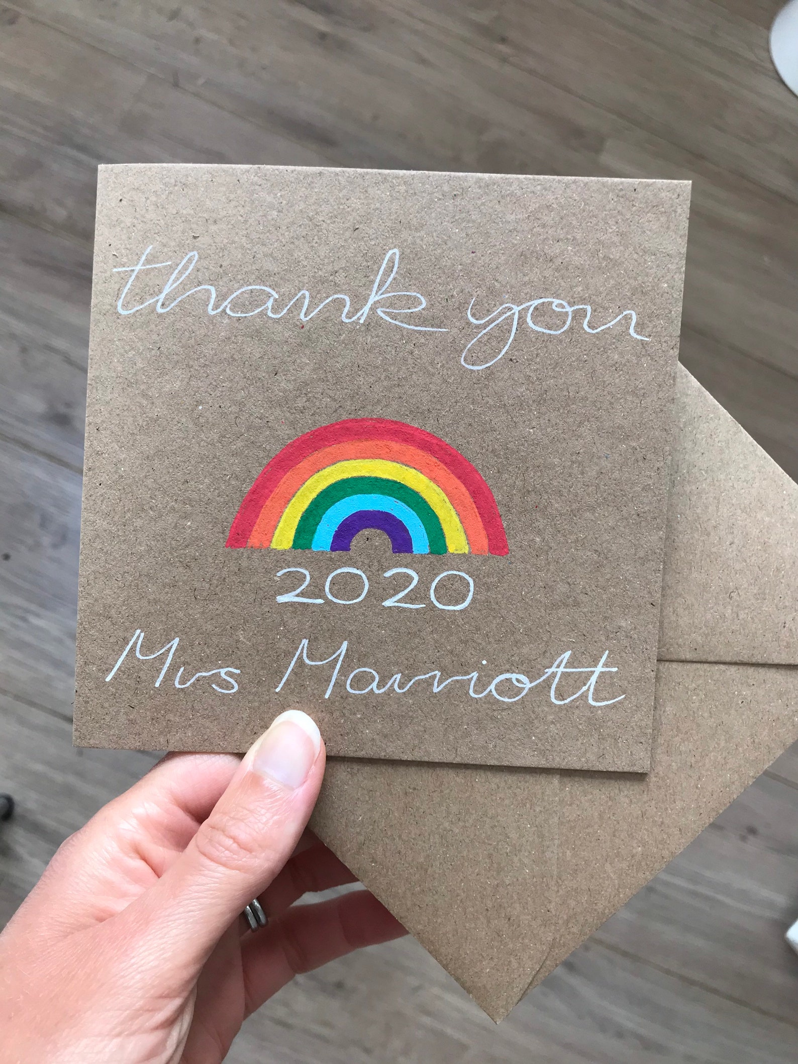 Thank You Teacher Card - Personalised Teacher Card - Rainbow Teacher ...
