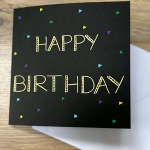 Tarjeta de cumpleaños con confeti - tarjeta de feliz cumpleaños - cumpleaños de adultos - tarjeta de cumpleaños para niños - tarjeta de edad - tarjeta de cumpleaños personalizada