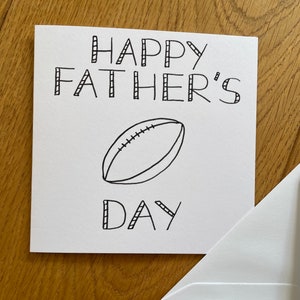Carte rugby fête des pères - carte fête des pères - amateur de rugby - carte d'anniversaire rugby - carte papa - carte amateur de sport