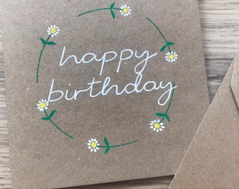 Biglietto di compleanno con margherita - biglietto con margherita - biglietto di compleanno - biglietto di compleanno personalizzato - mese di nascita di aprile - fiore di nascita di aprile - compleanno di una bambina