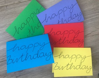 Pack of 5 birthday cards - rainbow birthday cards - colourful cards - fun birthday cards - happy birthday - birthday card pack - birthday