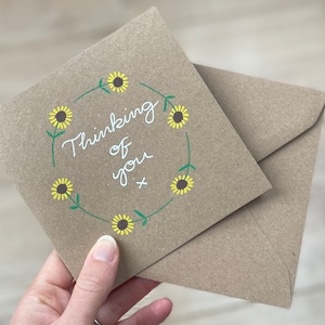 Sonnenblumen Karte - Denken an Dich Karte - Beileidskarte - Positivity Karte - Freundschaftskarte