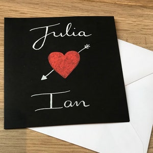 Personalised valentines card - personalised wedding card - personalised anniversary card - personalised engagement card - love card