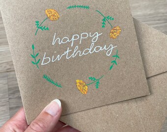 Marigold birthday card - floral birthday card - birthday card - october birth flower - october birth month - personalised birthday card