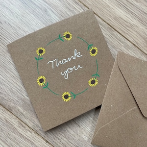 Cartão de agradecimento de girassol - cartão de girassol - cartão de agradecimento - agradecimento floral - agradecimento de casamento - agradecimento de aniversário - muito obrigado
