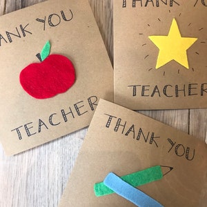 Pacote de 3 cartões de agradecimento ao professor - obrigado ao professor - cuidador - creche - cuidador - professor de pré-escola - personalizado
