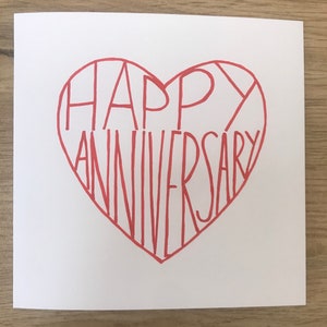 Tarjeta de feliz aniversario - Tarjeta de aniversario personalizada - Tarjeta de aniversario - Tarjeta de aniversario de esposo - Tarjeta de aniversario de esposa - Tarjeta rubí